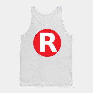 Letter R Big Red Dot Letters & Numbers Tank Top